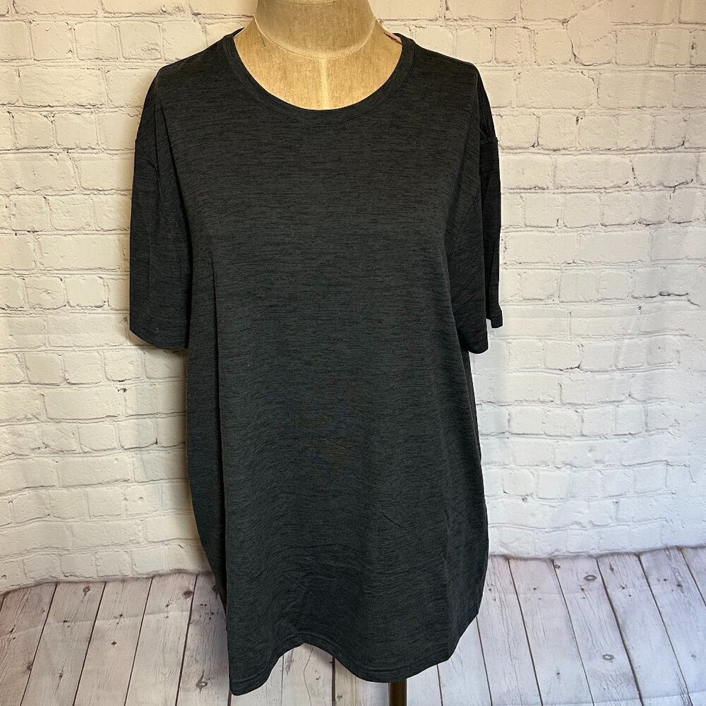 32 Degrees Cool L Gray Heather Short Sleeve Crew Neck Athletic Running T-Shirt